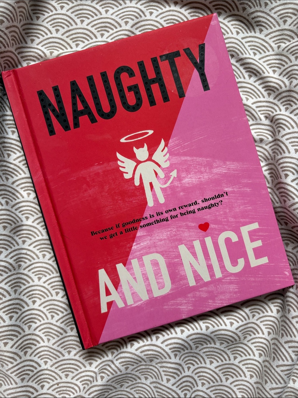 Naughty and Nice Decorative Book - Pink/Red